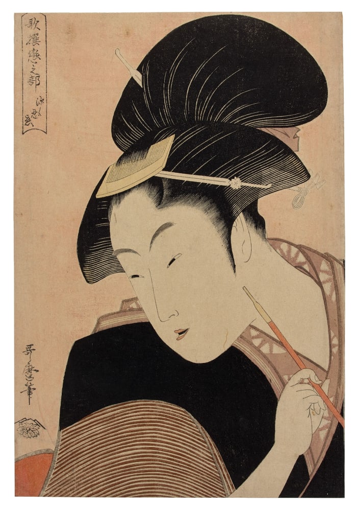Kitagawa Utamaro’s Deeply Hidden Love, which sold for $883,519 — the second-highest price ever paid for a Japanese print at auction.