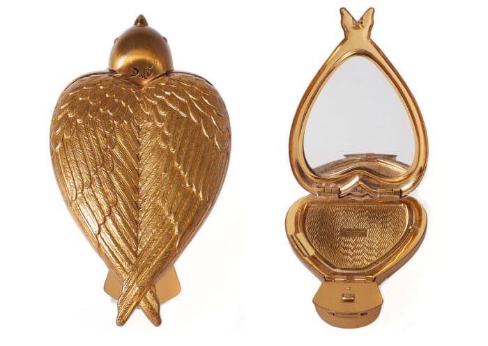 This “Bird-in-Hand” compact by Salvador Dali, circa 1950, is one of the museum’s prized artifacts. These compacts were valued by "Antiques Roadshow" in 2019 for $3,000-$4,000.